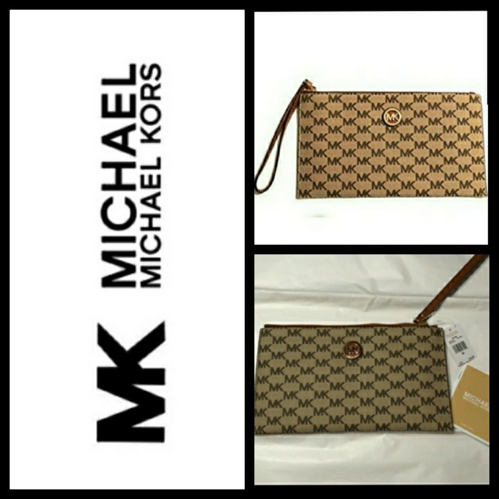 Michael Kors Nat/Acorn Fulton Clutch